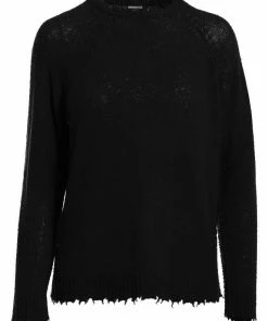 MINNIE ROSE Cotton Frayed Edge Crewneck Pullover 10 MINNIE ROSE Cotton Frayed Edge Crewneck Pullover