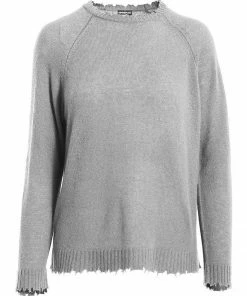 MINNIE ROSE Cotton Frayed Edge Crewneck Pullover 11 MINNIE ROSE Cotton Frayed Edge Crewneck Pullover