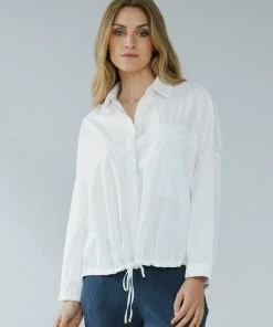 ZENARA Tops Annick White Pima Cotton Blouse