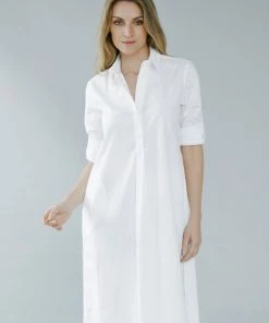 ZENARA Ivonne Pima Cotton Shirt Dress