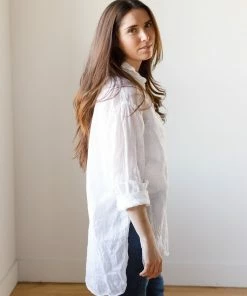 CP SHADES White Linen Dani Shirt Tops