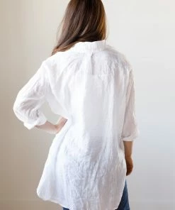 CP SHADES White Linen Dani Shirt Tops