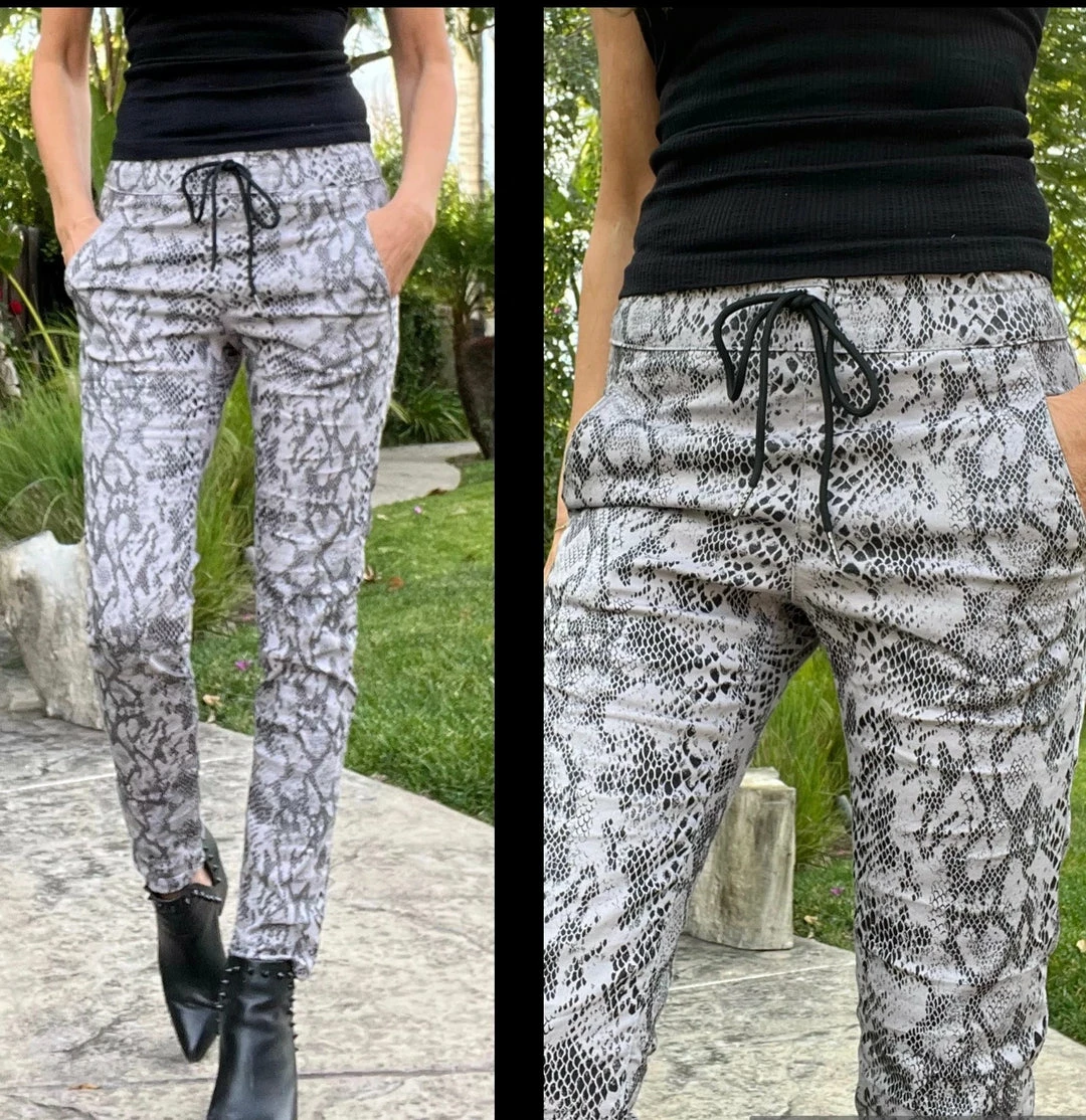 Bevy Flog Shely Pant In Ash Python Pants 1 Bevy Flog Shely Pant In Ash Python Pants
