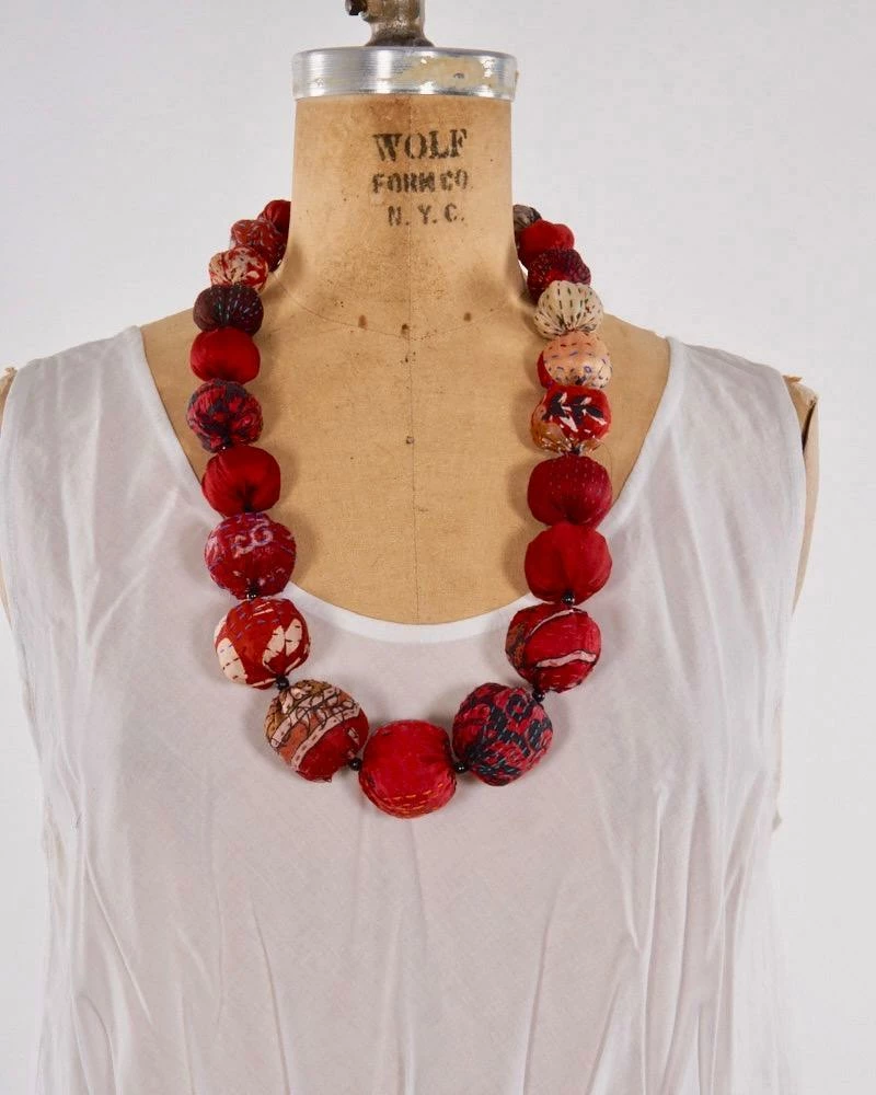 Mieko Mintz Vintage Silk Kantha Nuts Medium 5 Mieko Mintz Vintage Silk Kantha Nuts Medium