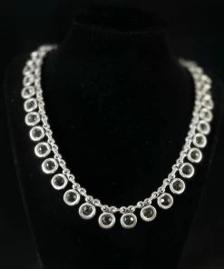CHANOUR Pewter Necklace W/ Gray Crystals