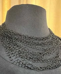 Escape From Paris Delicate Black Chain Multi Strand Necklace Accessories