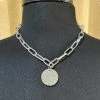 Escape From Paris Short Necklace Silver Chain Black Diamonds Accessories