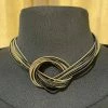 SEALILLY Black & Bronze Piano Wire Knot Necklace