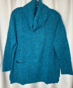 BEYOND THREADS Boucle Alpaca Cowl Neck Sweater