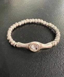 CHANOUR One Crystal Pewter Bracelet