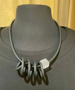 OC Velvet Knot Necklace Clear Cube Accessories