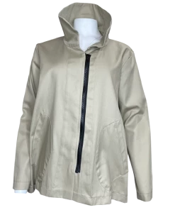 VITAMIN INC Jackets Vitamin Zip Front Twill Jacket Sand
