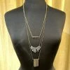 SPARKLE Necklace 3 Row With Chain Tassle Accessories