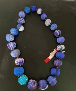 Mieko Mintz Vintage Silk Kantha Nuts Medium Necklace