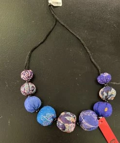 Mieko Mintz Mieko Mintz Vintage Silk Kantha Nuts Short Necklace