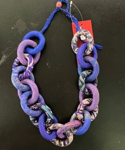 Mieko Mintz Mieko Mintz Vintage Silk Kantha Chain Necklace