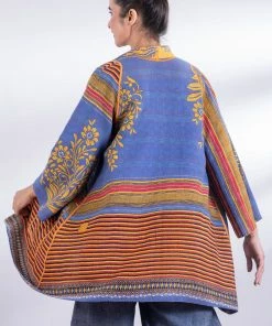 Mieko Mintz Vintage Cotton Kantha A-Line Jacket Jackets
