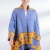 Mieko Mintz Vintage Cotton Kantha A-Line Jacket Jackets