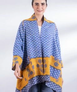 Mieko Mintz Vintage Cotton Kantha A-Line Jacket Jackets