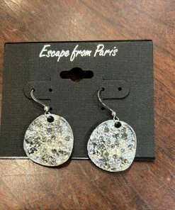 Escape From Paris Disc Earring With Black Diamond