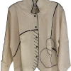 MSQUARE White Stripe Mandarin Swing Jackets