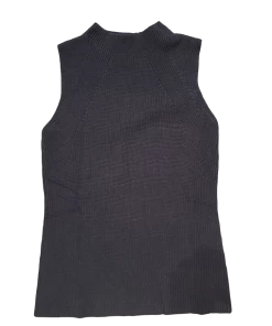 KOKUN Tops Sleeveless Rib Mock Neck Top