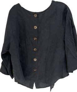 BANANA BLUE Tops Button Back Linen Top