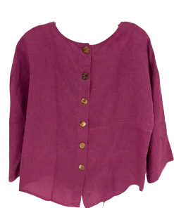 BANANA BLUE Tops Button Back Linen Top
