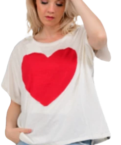 PAPER LACE Tops Cream Heart T