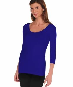 Tees By Tina 3/4 Sleeve Solid Tee Tops