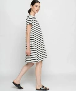 Baci Black & White Stripe Dress Dresses