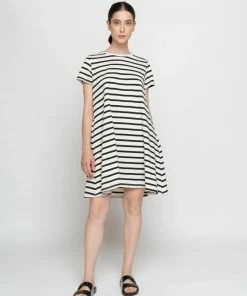 Baci Black & White Stripe Dress Dresses