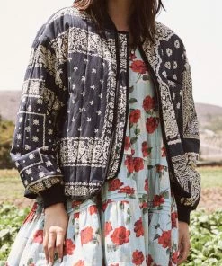 THE GREAT The Quilted Bomber In Navy