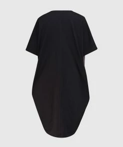 ALEMBIKA Gray Linen Stripe Dress Dresses