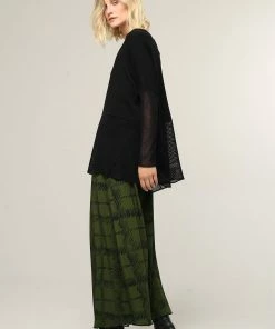 Ozai N Ku Black Mesh Peplum Top