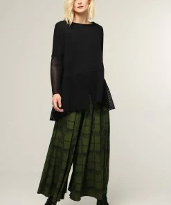 Ozai N Ku Black Mesh Peplum Top