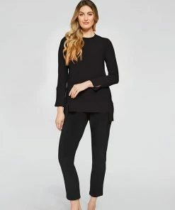 SYMPLI Motion Step Hem Tunic Long Sleeve