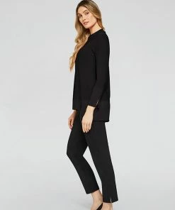 SYMPLI Motion Step Hem Tunic Long Sleeve