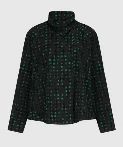 ALEMBIKA Flocked Check Jacket In Green Jackets