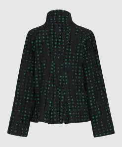 ALEMBIKA Flocked Check Jacket In Green Jackets