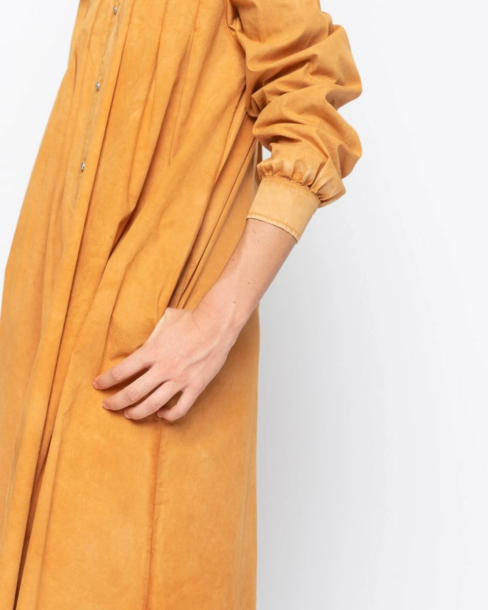 Baci Dresses Wash Dyed Pleated Button-Up Shirtdress Copper 2 Baci Dresses Wash Dyed Pleated Button-Up Shirtdress Copper